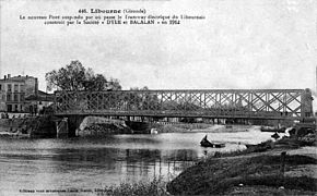 Le pont métallique sur l'Isle.