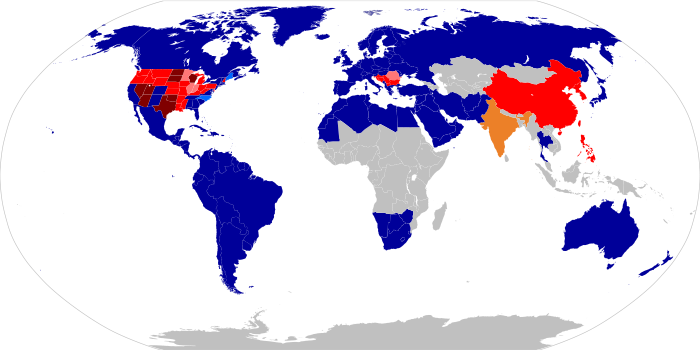 Situazione legale nel mondo.