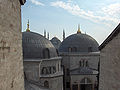 View from the upper gallery; in the back : the Blue Mosque