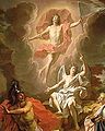 Resurrection by Noel Coypel, 1700, using a hovering depiction of Jesus.