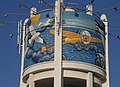 Watertower with Blériots flight over the channel