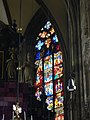 Deutsch: Mittelalterliches Glasfenster hinter dem Hochaltar English: Window with medieval glass painting behind the high altar