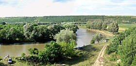 Doroshivetsky Island on the Dniester near the village