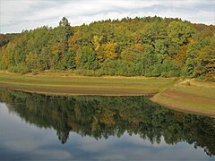 Talsperre nach zwei Dürresommern im Herbst 2019