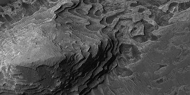 Layers in Crommelin Crater, as seen by HiRISE