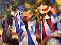 August Macke: Dívky pod stromy, 1914