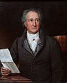 Johann Wolfgang von Goethe in 1828 (Schilderij: Joseph Karl Stieler) overleden op 22 maart 1832