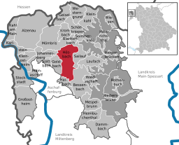 Läget för Hösbach i Landkreis Aschaffenburg