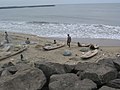 Catamarans used by fishermen in India