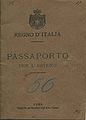 Copertina di un passaporto del Regno d'Italia rilasciato nel 1901