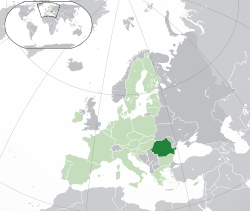 Location of Romania