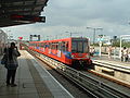 DLR train at Greenwich.