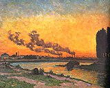 Armand Guillaumin, Apus de soare la Ivry (Soleil couchant à Ivry), 1873, Musée d'Orsay