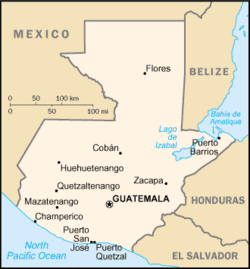 Guatemala na mapě