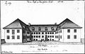 Johan Joachim Reichborns tegning av Børne, Tugt, og Manufactur, Huset. Anno: 1765.