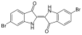 الصيغة البنيوية للأزرق المستخرج من المريق: لون تخلت النيلي (لاحظ البروميدين - في البيئةالبحرية، البروميد شائع وليس كذلك في البيئة البرية)