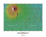 Topographical map of Elysium quadrangle