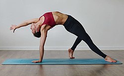 Camatkarasana, Wild Thing Pose, a modern posture between Vasisthasana and Chakrasana