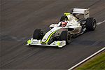 Rubens Barrichello sur la Brawn BGP 001 en test à Barcelone le 10 mars 2009.