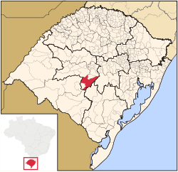 Localização de São Sepé no Rio Grande do Sul