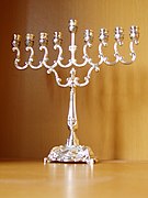 Silver hanukkiah