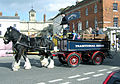 The Wadworths brewery dray in Devizes, Wiltshire, town centre.