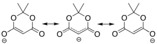 Resonance equilibrium of Meldrum's anion