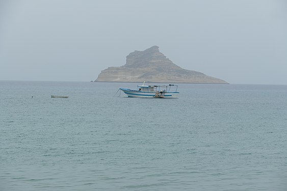 Fishing boat off the beach of Raf Raf, Tunisia