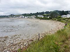 La plage de Primel à marée basse vue de l'ouest