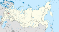 Die ligging van Iwanowo-oblast in Rusland