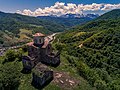 Сентинский храм, вид на Кавказский хребет. Май 2018 г.