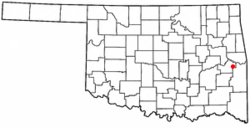 Location of Keota, Oklahoma