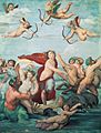 Galatea,1512, his only major mythology, for Chigi's villa.