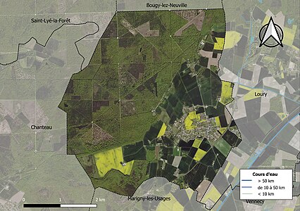 Carte orthophotographique de la commune en 2016.