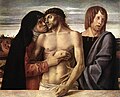 Giovanni Bellini, v. 1467. Pieta. Tempera sur bois, 86 × 107 cm, Pinacothèque de Brera.