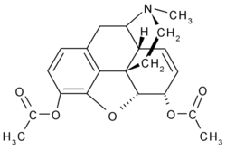 Estrutura química da heroína.