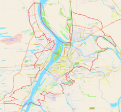 Mapa konturowa Astrachania, na dole znajduje się punkt z opisem „ASF”