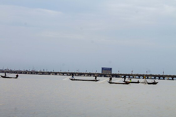 Sets of Fishermen on the lagos arund third mainland bridge