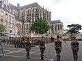 Cérémonie le 7 juillet 2011 de la dissolution du bataillon/battle group Richelieu du 2e régiment d'infanterie de marine après son retour d'Afghanistan dans la ville de Le Mans.