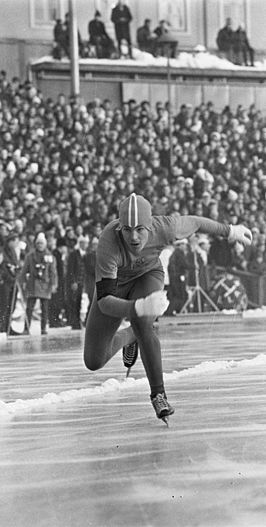 Rudie Liebrechts tijdens de WK allround in 1967