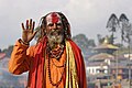 Holy man in Pashupatinath temple, Katmandu, Nepal