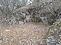 Monte Denai, postazione dell'artiglieria italiana costruita sul Dosso delle Teste nel 1915, diretta verso il monte Tombea