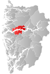 Lage der Kommune in der Provinz Vestland