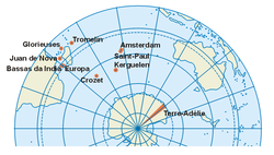 Vị trí của the French Southern and Antarctic Lands