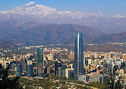 Financieel district Sanhattan met de Gran Torre Santiago