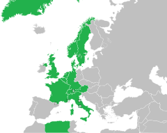 Mapa z zaznaczeniem państw uczestniczących