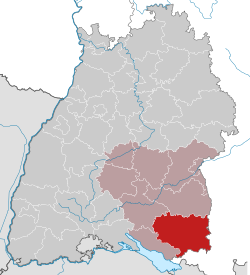 Elhelyezkedése Baden-Württemberg térképén