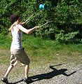 A diabolo in mid air.