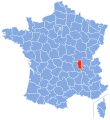 Localisation du département du Rhône en France depuis 2015