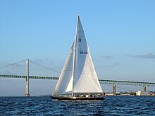 Photograph of the yacht Freedom under sail